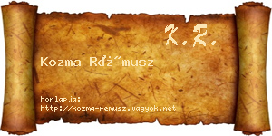 Kozma Rémusz névjegykártya